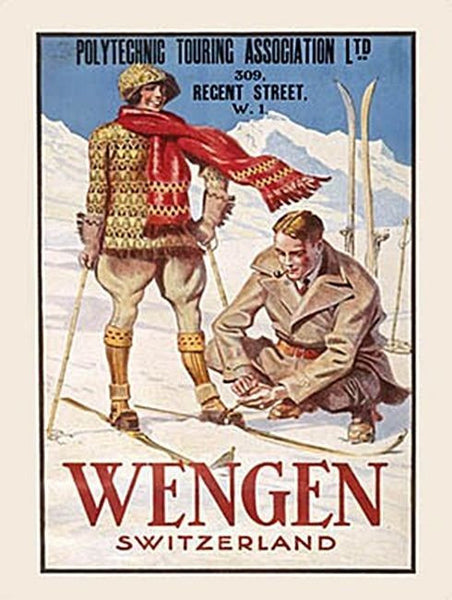 wengen-swiss-alps-skiing-snow-holiday-old-classic-travel-vintage-advert-retro-1930s-deco-metal-steel-wall-sign