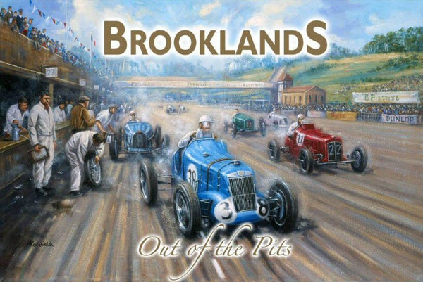 brooklands-out-of-the-pits-classic-motor-car-racing-golden-age-home-of-motor-racing-for-home-house-garage-man-cave-pub-metal-steel-wall-sign