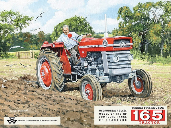 massey-ferguson-165-tractor-red-farmer-ploughing-field-medium-heavy-class-painted-advert-ideal-for-house-home-kitchen-garage-shop-or-shed-or-pub-metal-steel-wall-sign