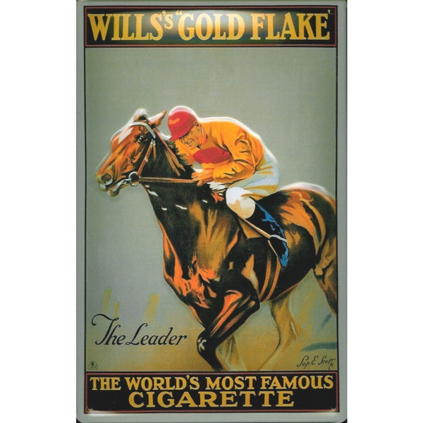 wills-s-gold-flake-horse-racing-old-advertising-3d-metal-steel-wall-sign