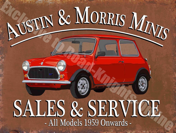mini-austin-morris-sales-service-car-vintage-garage-metal-steel-wall-sign