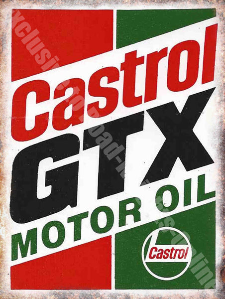 Vintage Garage, Castrol GTX Motor Oil Advertising, Car/ Small Steel Wall Sign
