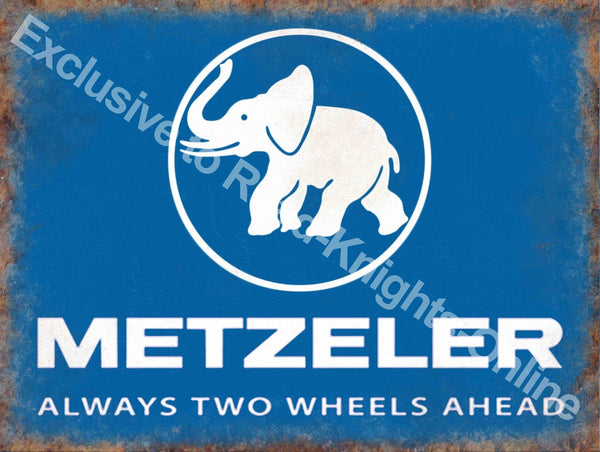 metzeler-always-two-wheels-ahead-bike-cycle-tyres-blue-sign-with-white-elephant-for-house-home-garage-bar-shop-or-pub-metal-steel-wall-sign