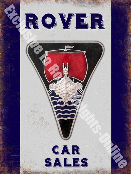 rover-badge-old-logo-car-sales-vintage-garage-advert-metal-steel-wall-sign