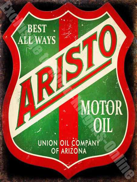 aristo-motor-oil-shield-american-vintage-garage-advert-metal-steel-wall-sign