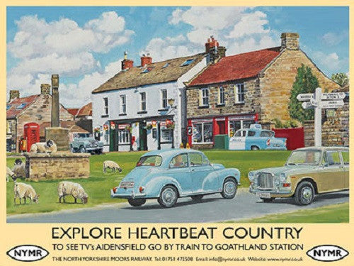 heartbeat-country-60-s-yorkshire-nymr-classic-cars-village-metal-steel-wall-sign