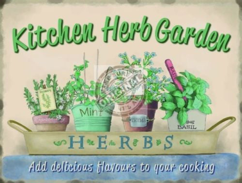 kitchen-herb-garden-food-home-cooking-pub-cafe-bistro-metal-steel-wall-sign