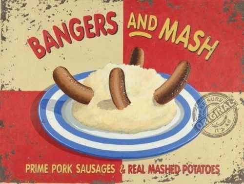 bangers-and-mash-prime-pork-sausages-real-mashed-potatoes-on-a-plate-classic-british-meal-kids-meal-painted-drawn-old-retro-vintage-kitchen-sign-metal-steel-wall-sign