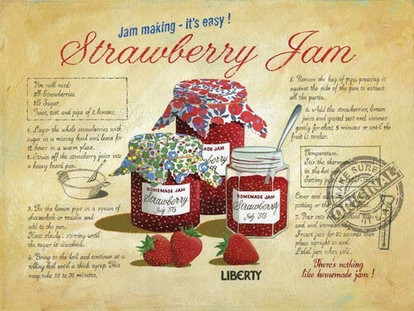 jam-making-it-s-easy-strawberry-jam-ingredients-jar-homemade-cloth-and-band-around-the-top-how-to-guide-for-house-home-bar-kitchen-pub-cafe-or-shop-metal-steel-wall-sign
