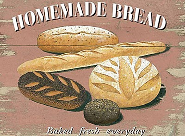 Homemade bread. Baked fresh everyday. Different Loaf.  Fridge Magnet
