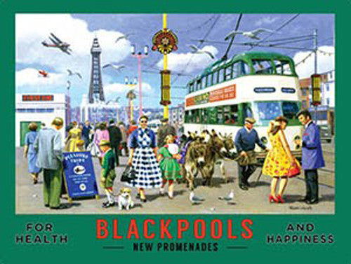 blackpool-s-new-promenades-glorious-holidays-abroad-retro-old-vintage-deco-holiday-advert-for-home-shop-cafe-shop-or-pub-metal-steel-wall-sign