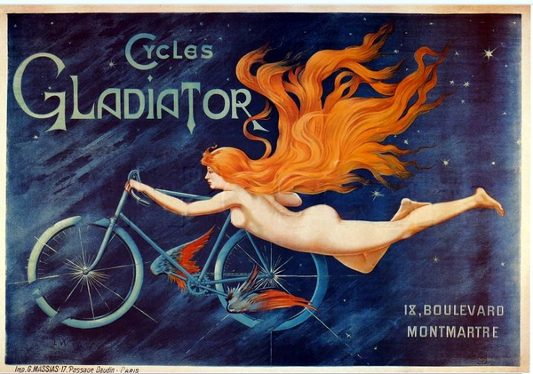 gladiator-cycles-cycling-naked-woman-girl-old-art-deco-vintage-advert-riding-in-sky-with-stars-for-home-shed-garage-pub-bar-or-restaurant-metal-steel-wall-sign