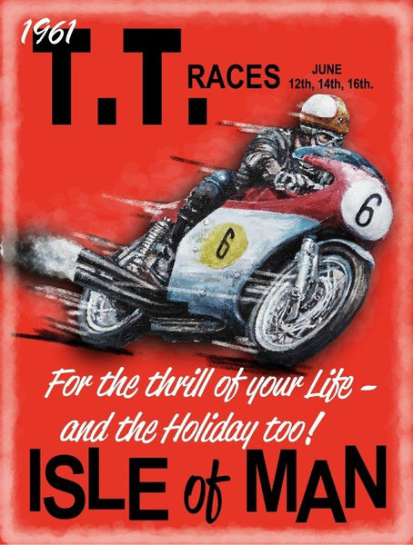 Isle of Man TT Races. Honda 1961 Portrait. T.T.  Metal/Steel Wall Sign