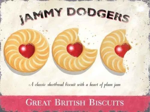 Jammy Dodgers Great British Biscuits. Food, Retro, Metal/Steel Wall Sign