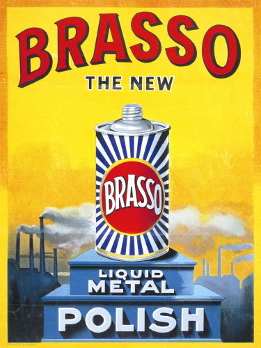 Brasso. The new liquid metal polish. Old retro  Metal/Steel Wall Sign