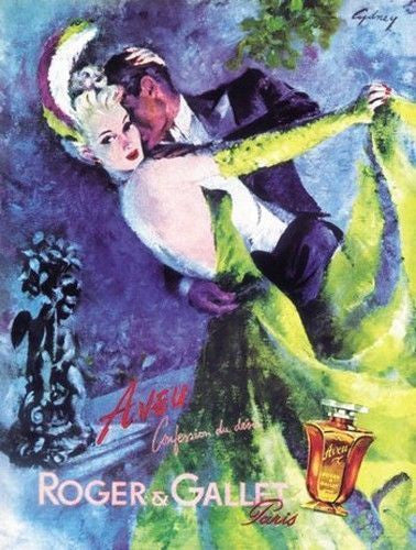 roger-gallet-vintage-retro-advert-for-perfume-paris-couple-dancing-in-evening-dress-early-20th-century-for-house-home-bar-pub-metal-steel-wall-sign