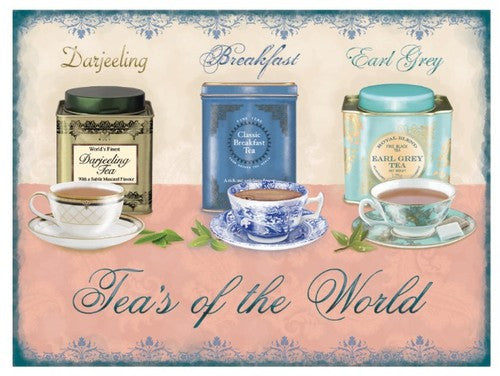 teas-of-the-world-darjeeling-breakfast-earl-grey-cup-saucer-drink-brew-old-retro-vintage-for-kitchen-cafe-pub-or-restaurant-metal-steel-wall-sign