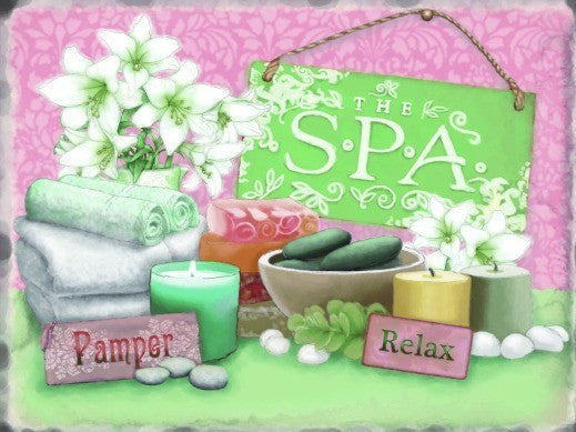 the-spa-pamper-relax-items-used-such-as-towels-flowers-and-candles-and-soap-ideal-for-house-home-bathroom-toilet-restroom-wc-wash-room-shop-and-spa-metal-steel-wall-sign