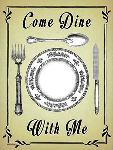 Come Dine dinner Party Advertising Food Drink Kitchen  Metal/Steel Wall Sign