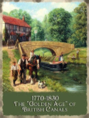 1770-1830-the-golden-age-of-british-canals-horse-drawn-barges-on-toe-path-bridge-narrow-boat-countryside-ducks-shire-horse-working-pub-ideal-for-home-kitchen-cafe-or-pub-metal-steel-wall-sign
