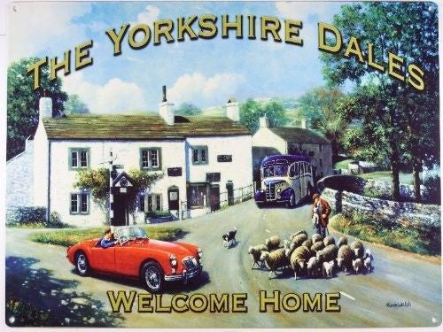 the-yorkshire-dales-car-country-village-scene-metal-steel-wall-sign