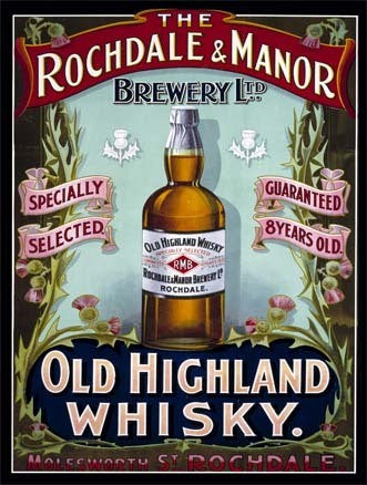 the-rochdale-manor-brewery-ltd-old-highland-whisky-bottle-scotch-drink-old-retro-vintage-advert-for-pub-bar-home-house-or-kitchen-metal-steel-wall-sign