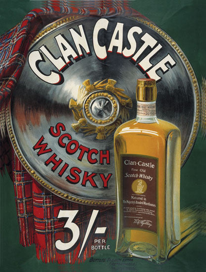 clan-castle-scotch-whisky-whiskey-bottle-scotch-drink-old-retro-vintage-advert-for-pub-bar-home-house-or-kitchen-metal-steel-wall-sign