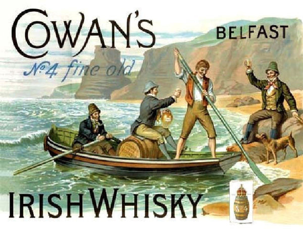 cowan-s-no-4-irish-whisky-belfast-bar-club-pub-restaurant-metal-steel-wall-sign