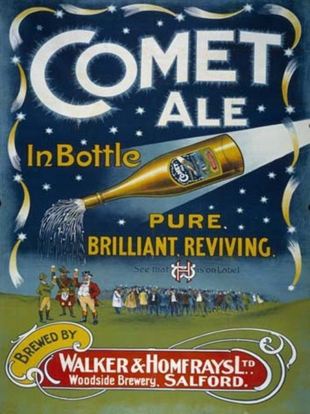 comet-ale-in-a-bottle-pure-brilliant-reviving-old-retro-vintage-advertising-sign-bottle-placed-like-a-comet-stars-night-on-a-hill-people-watching-like-its-halley-s-comet-metal-steel-wall-sign