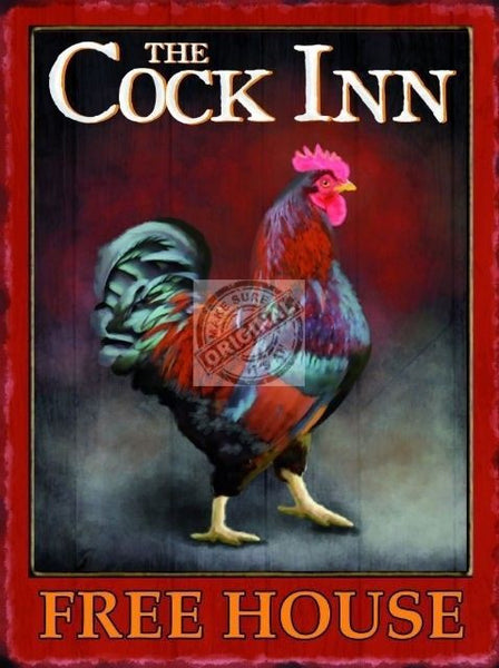 the-cock-inn-free-house-funny-innuendo-outside-pub-name-sign-for-pub-bar-house-home-or-garage-or-shed-metal-steel-wall-sign