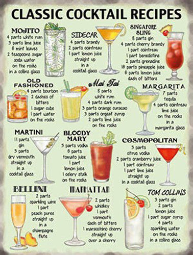 classic-cocktail-recipes-wine-bar-pub-club-drink-glass-metal-steel-wall-sign
