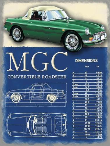 MGC Convertible Roadster Classic British Sports  Small Steel Wall Sign