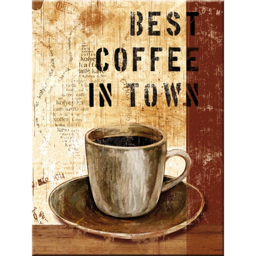 Best Coffee In Town Cafe Kitchen Diner Shop Bistro Retro Fridge Magnet