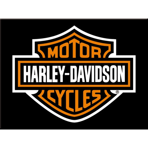 Harley-Davidson Motor Cycles. Logo on black. Genuine. Chopper.  Magnet