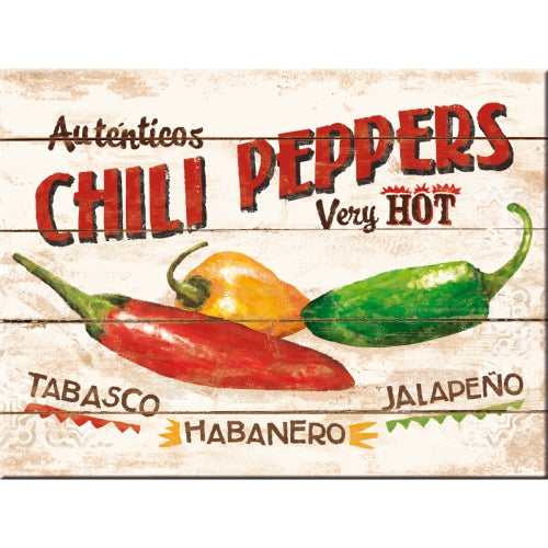 Chili Peppers, Very Hot, Tabasco, Habanero, Jalapeno, Cafe, Magnet