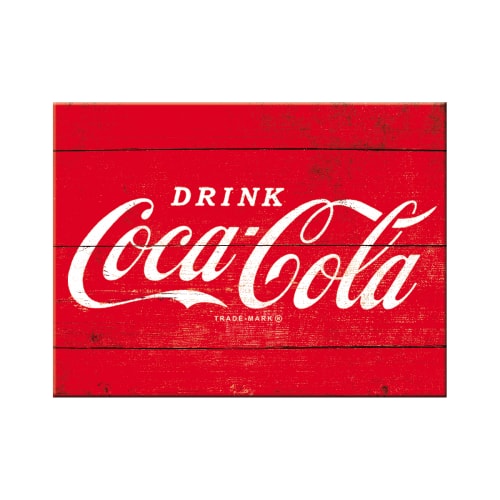 Coca Cola, Refresh, Drink, Wood Effect Box, Roadside Diner, Cafe, Pub, Vintage, Retro, Crate, Kitchen, 3D Medium Steel Wall Sign