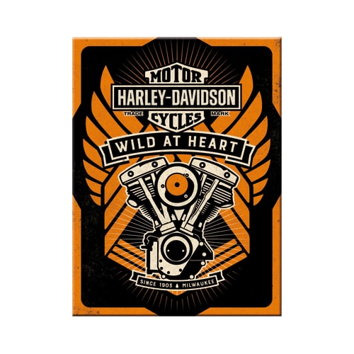 Harley Davidson Motorcycles Engine Wild At Heart Fridge Magnet