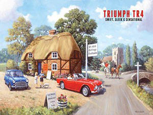 triumph-tr4-in-red-motor-car-drive-in-the-country-for-house-home-bar-pub-metal-steel-wall-sign