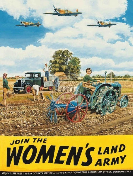 join-the-woman-s-land-army-ww2-spitfires-tractor-for-house-home-bar-pub-or-cafe-metal-steel-wall-sign