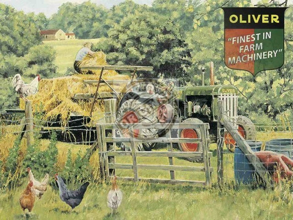 oliver-finest-in-farm-green-tractor-in-the-farm-fields-hay-making-chickens-and-farmer-for-house-home-bar-or-pub-metal-steel-wall-sign