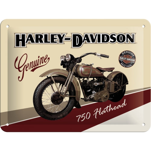 Harley Davidson 750 Flathead Motorcycle Motorbike 3D Small Steel Wall Sign