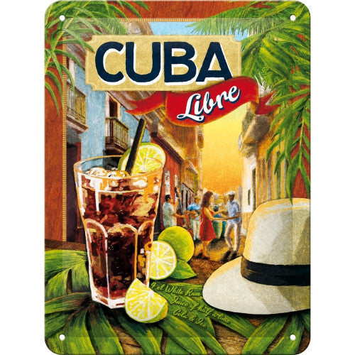 cuba-libre-cocktail-rum-tiki-bar-pub-drink-retro-3d-metal-steel-wall-sign