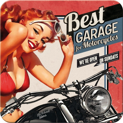 best-garage-red-motorcycles-bike-pinup-girl-retro-coaster