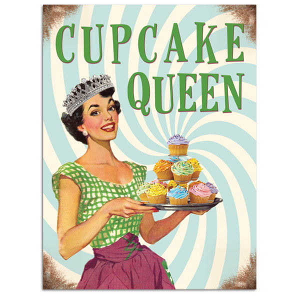 cupcake-queen-old-retro-vintage-style-woman-with-cakes-and-crown-funny-humour-50-s-design-metal-steel-wall-sign