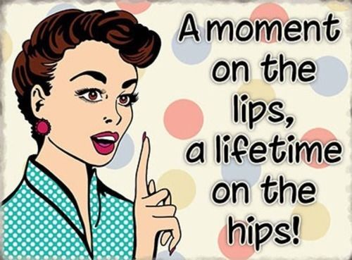A moment on the lips, a lifetime on the hips! dots.  Fridge Magnet