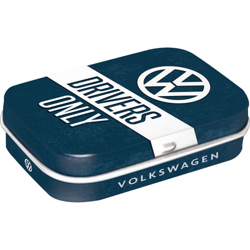 VW Drivers Only Volkswagen Car Old Camper Classic Metal/Tin Mint Box