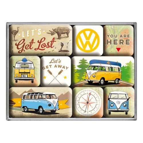 9-piece-vw-splitty-bulli-lets-get-lost-classic-camper-van-fridge-magnet-gift-set
