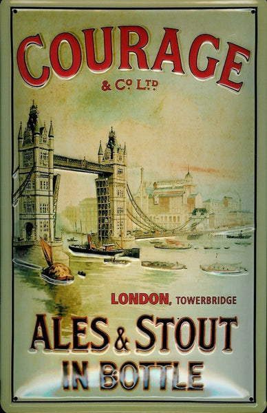 courage-ales-stout-towerbridge-london-beer-drink-3d-metal-steel-wall-sign