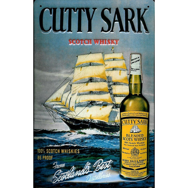 cutty-sark-scotch-whisky-drink-sailing-ship-pub-3d-metal-steel-wall-sign