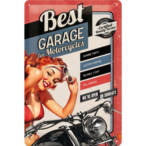 best-garage-red-motorcycles-bike-pinup-girl-retro-3d-metal-steel-wall-sign